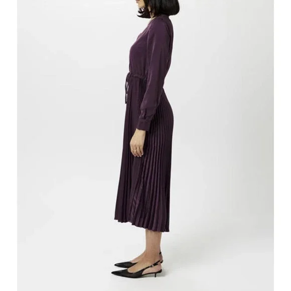 Vero Moda Women Cindy Plissé Dress Plum Perfect Size S - Picture 3 of 6